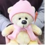 Мягкая игрушка Медведь Топтыжкин в розовой шапке и шарфе, 25 см